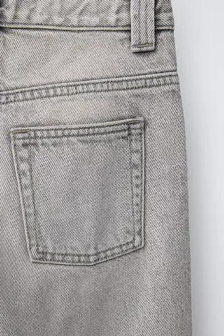 ZARA ДЖИНСЫ WIDE LEG С ЭФФЕКТОМ ПОТЕРТОСТИ, СВЕТЛО-СЕРЫЙ