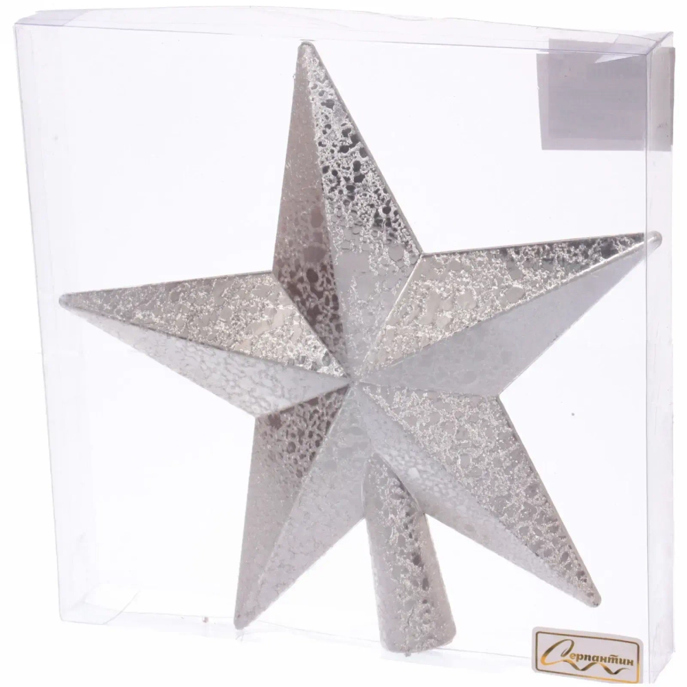 Верхушка на ёлку SHINE «Glow» 20 см, silver