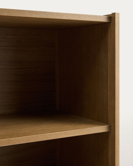 Стеллаж Arelida из дубового шпона и массива дуба светло-коричневый, 90 x 185 см