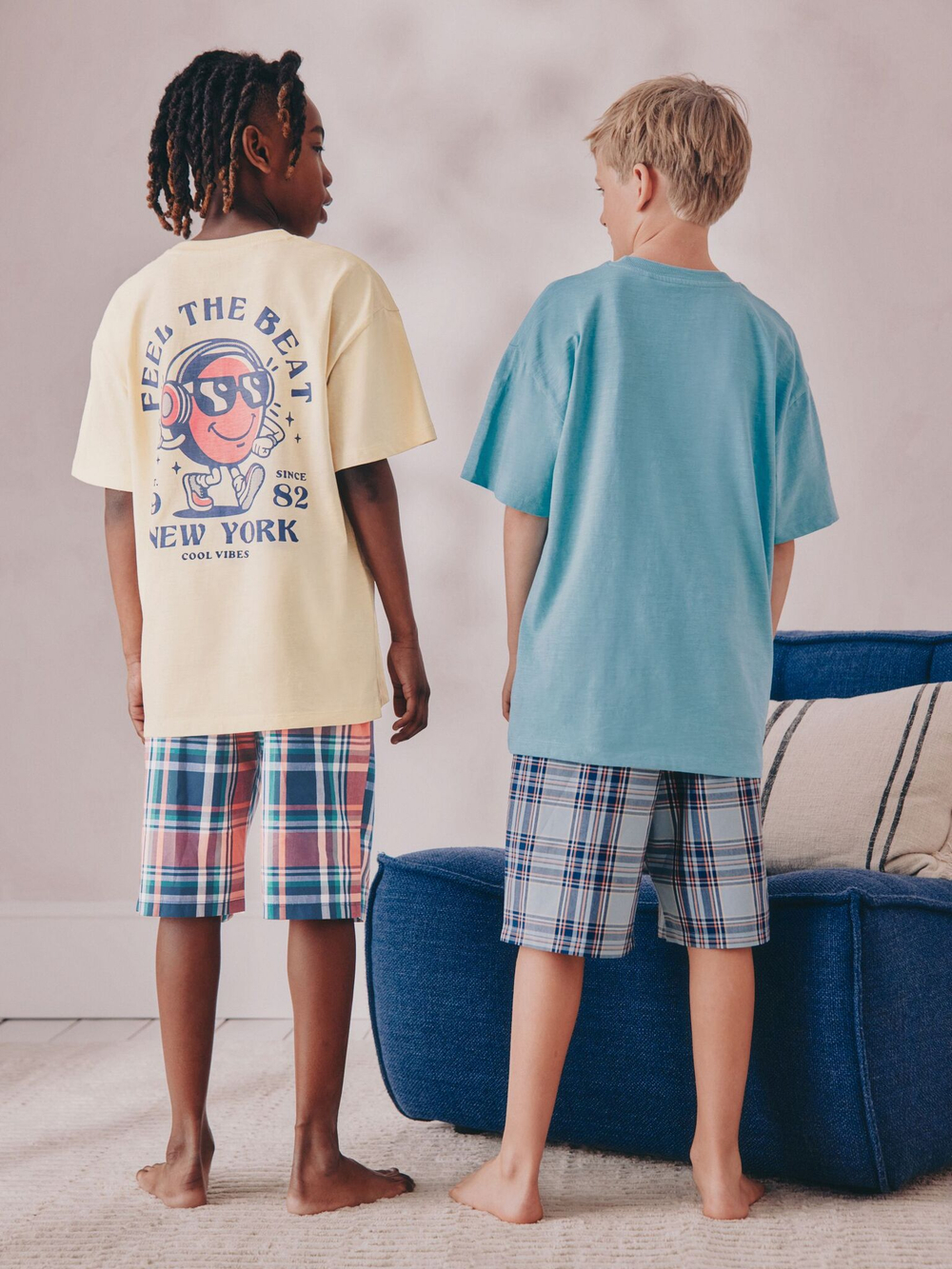 Пижама для мальчика Next AC1-012, 2 шт., Светло-желтый, Голубой
