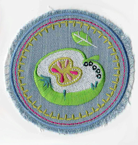 Термоаппликация HKM "Яблоко", 7,5 см, 1 шт (1012081/211215/0012181/01_Германия)