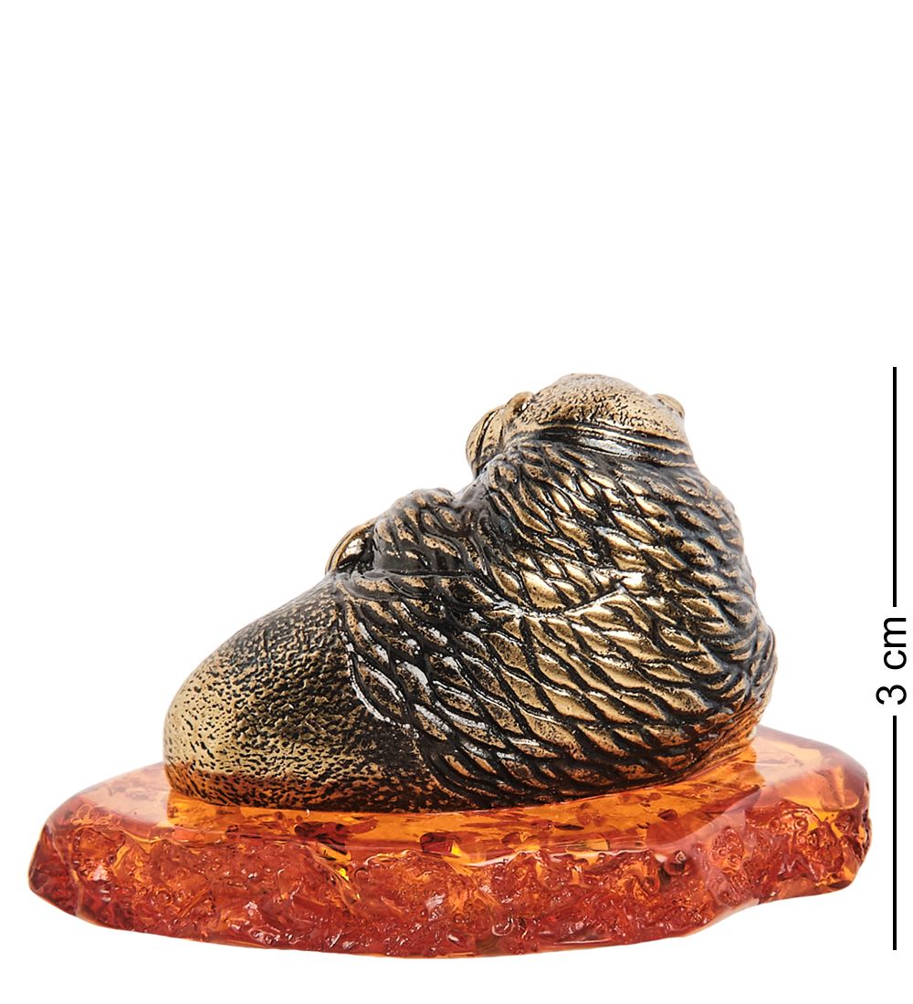 Народные промыслы AM-1393 Фигурка «Морж» (латунь, янтарь)