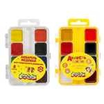 Акварель 8 цветов, квадратный кювет, без кисти, пластик (Каляка-Маляка)