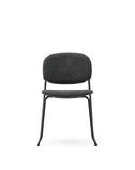 Стул Meli из серого шенилла с серыми металлическими ножками