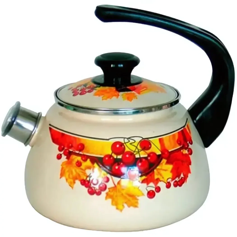 Чайник эмалированный 2л со свистком «Confitura» сферический слоновый 43604-102