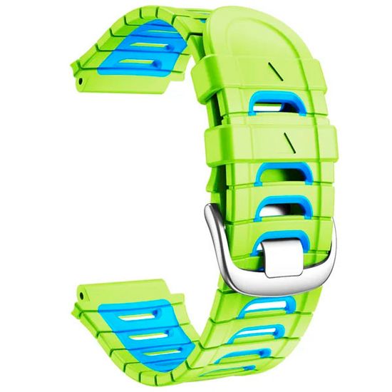 Ремешок для Garmin Forerunner 920XT силиконовый двухцветный (Лайм/голубой)