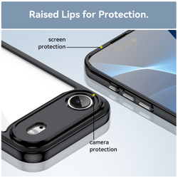 Прозрачный чехол для iPhone Air, с усиленными защитными рамками черного цвета