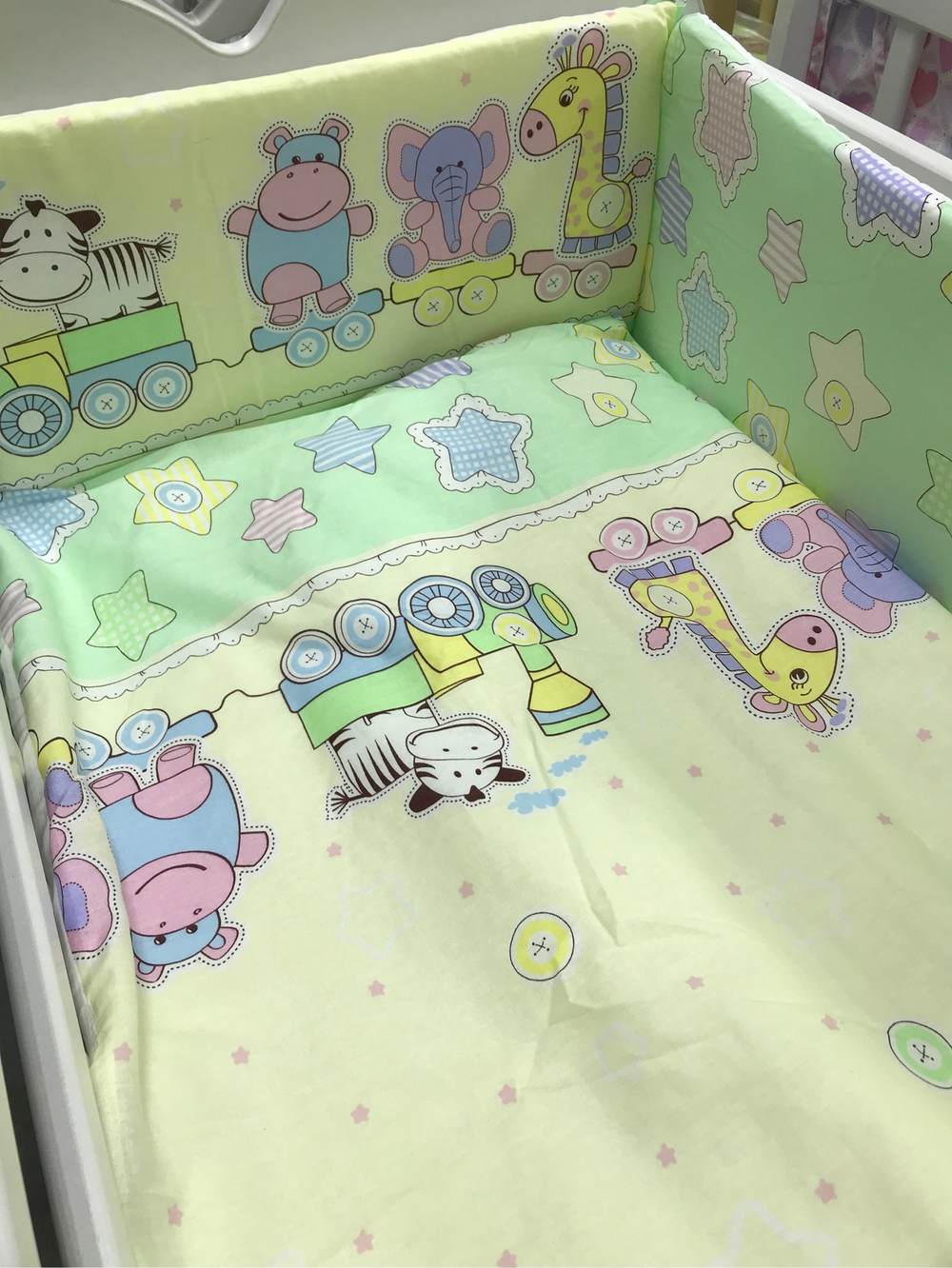 614 Комплект "Паровозик" (6 предметов) 614/2 салатовый, бязь