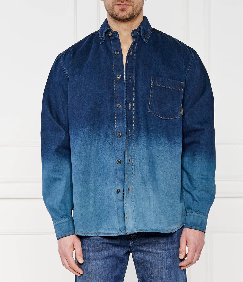 Джинсовая рубашка Lambey BOSS ORANGE - темно-синий(50520967)