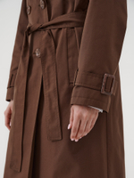 Тренч двубортный OVERSIZE коричневый