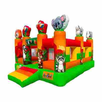 Коммерческий надувной батут «Попугайчики 2» без горки, размер 4*4*2,6 м