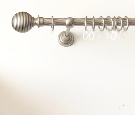 Карниз кованый витой "Торонто" d19 мм однорядный, цвет хром матовый