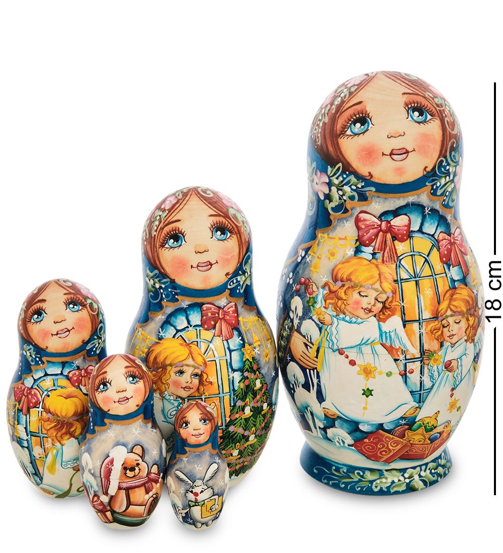 Народные промыслы МР-16/ 9-B Матрешка 5м «Мария с ангелами»