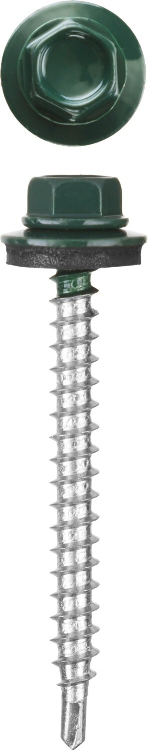 Саморезы СКД кровельные, RAL 6005 зеленый насыщенный, 51 х 4.8 мм, 250 шт, для деревянной обрешетки, STAYER