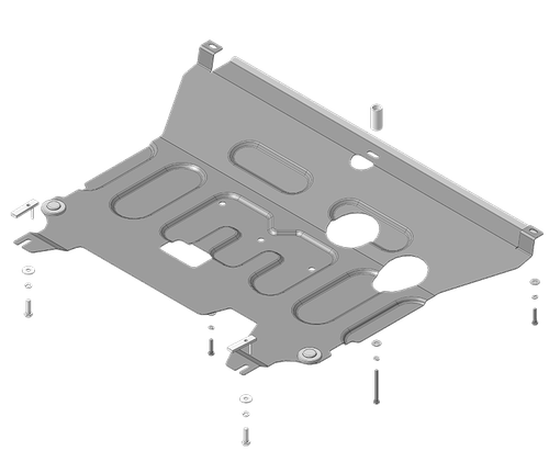 Усиленная защита Motodor картера двигателя, кпп. 2 мм, сталь. для KIA Rio X-Line 2017-2020,Hyundai Solaris 2017-н.в.,KIA Rio 2017-2020,KIA Rio X 2020-н.в.,KIA Rio 2021-н.в. арт.70912