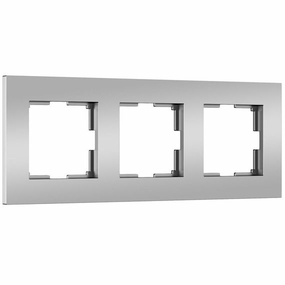 Рамка Werkel Slab 3 постовая серебро матовая 38372