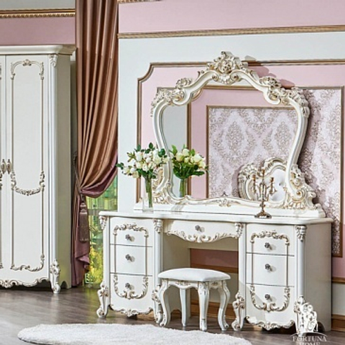 Зеркало от спальни Эмили крем золото