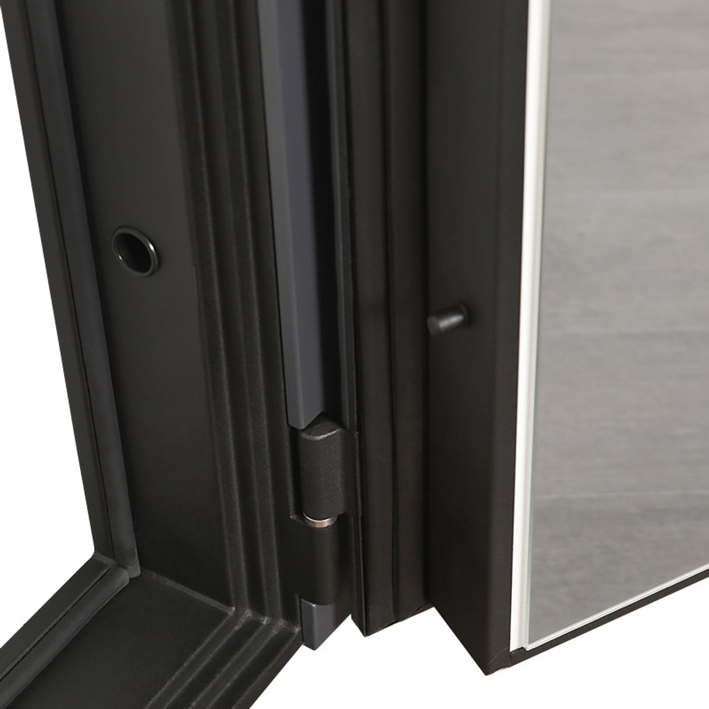 Стальная дверь "Бастион" с зеркалом. Заказная модель.