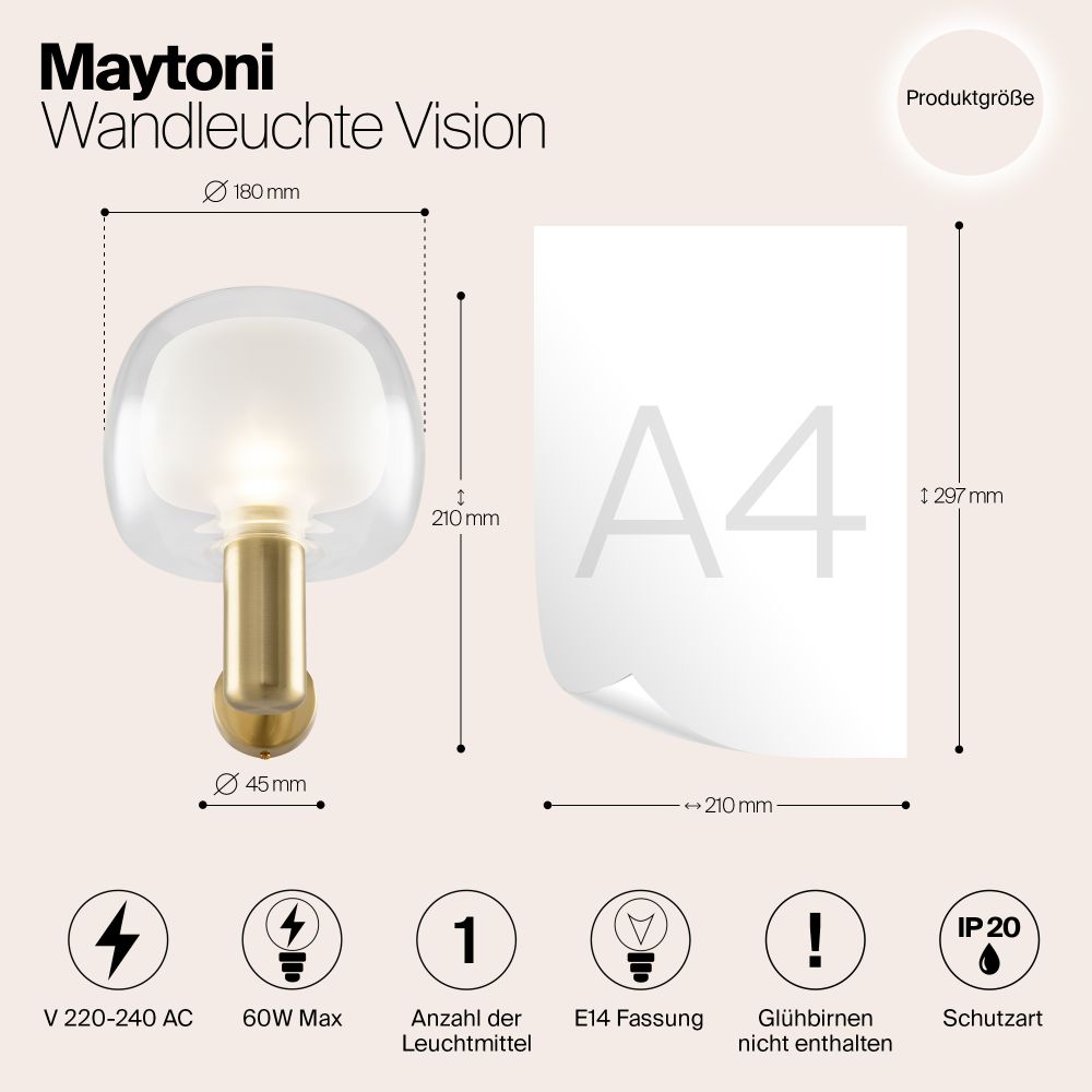 Настенный светильник (бра) Maytoni MOD411WL-01G