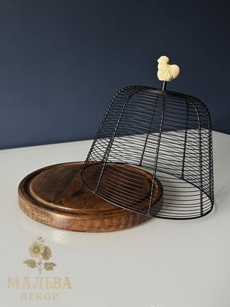 Блюдо с клошем "Курочка" Ø 24x24см