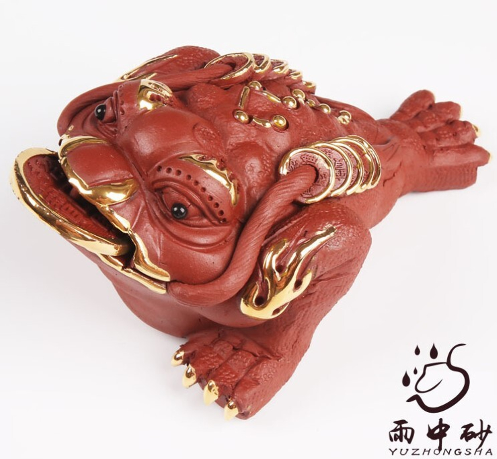 250052 Фигурка "Золотая жаба", шир.130, глина