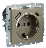 Розетка с заземлением  IEK BR-R14-16-U22-018-K37
