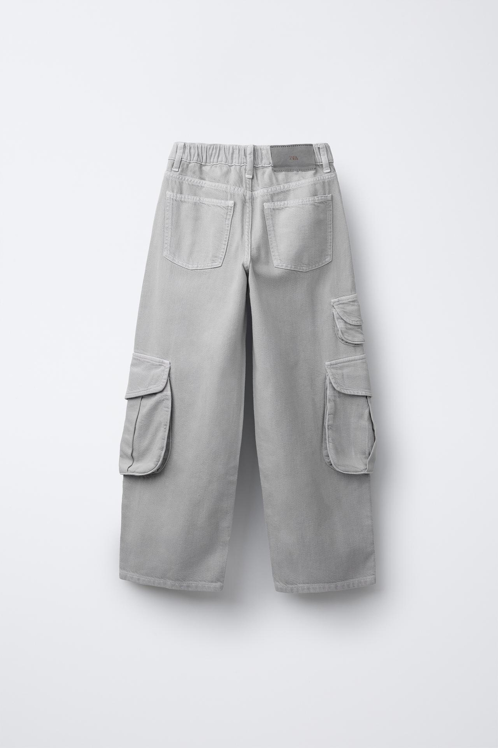 ZARA ДЖИНСЫ КАРГО С КАРМАНАМИ, СЕРЫЙ