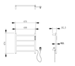 Полотенцесушитель электрический WONZON & WOGHAND BONN, Темный графит (WW-AL404-GM)