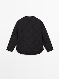 Massimo Dutti Стеганая куртка-накидка, черный