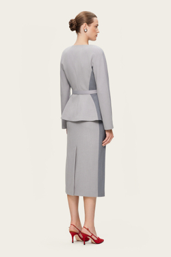 Серая юбка-карандаш с лампасами "Симона 2"