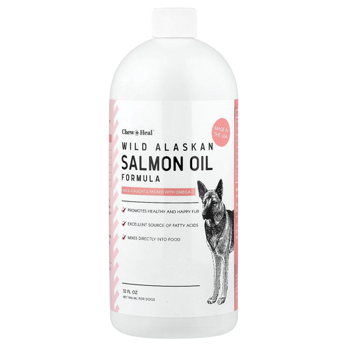 Chew + Heal, формула с жиром дикого аляскинского лосося, для собак, 946 мл (32 жидк. унции)