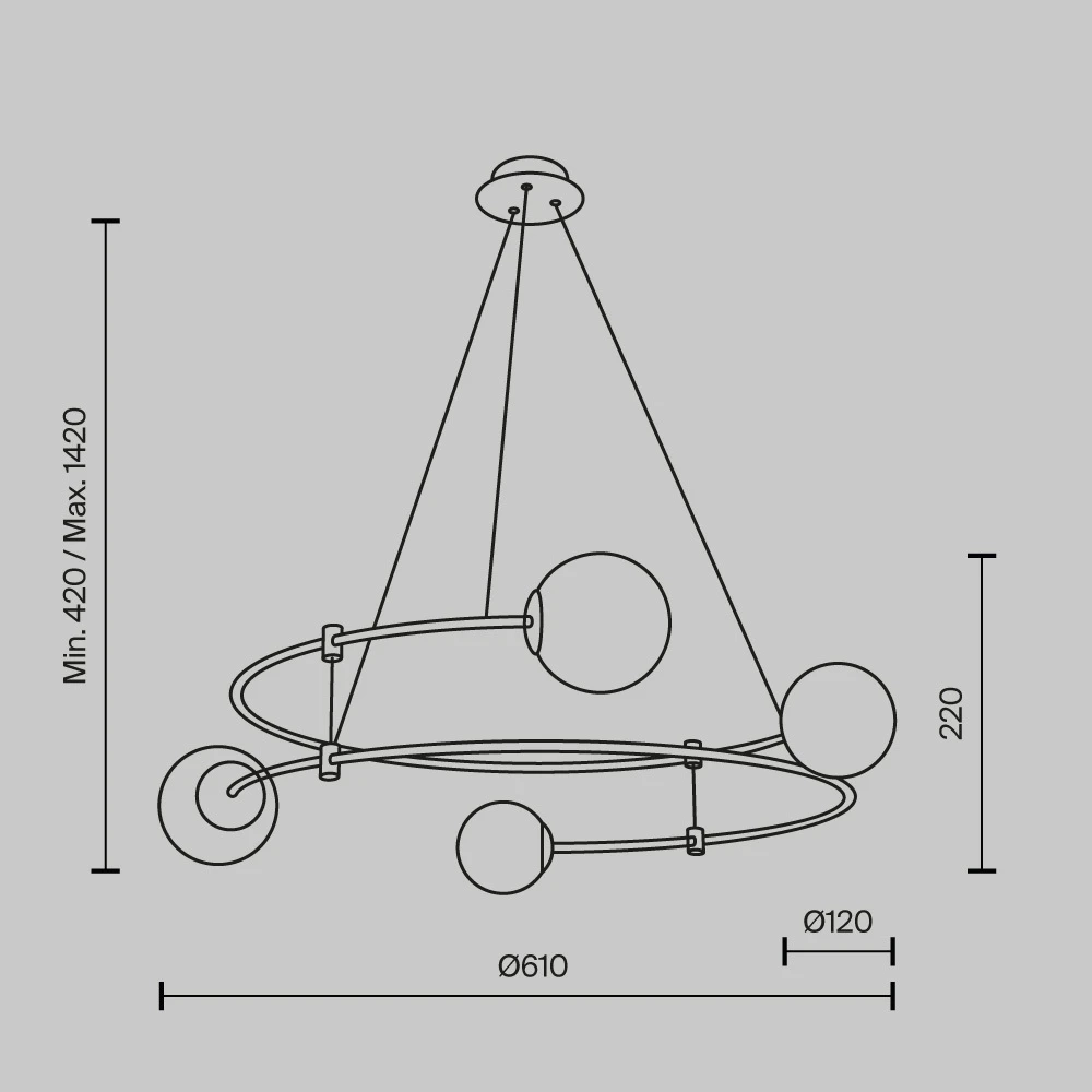 Подвесная люстра Maytoni BALANCE MOD317PL-04B