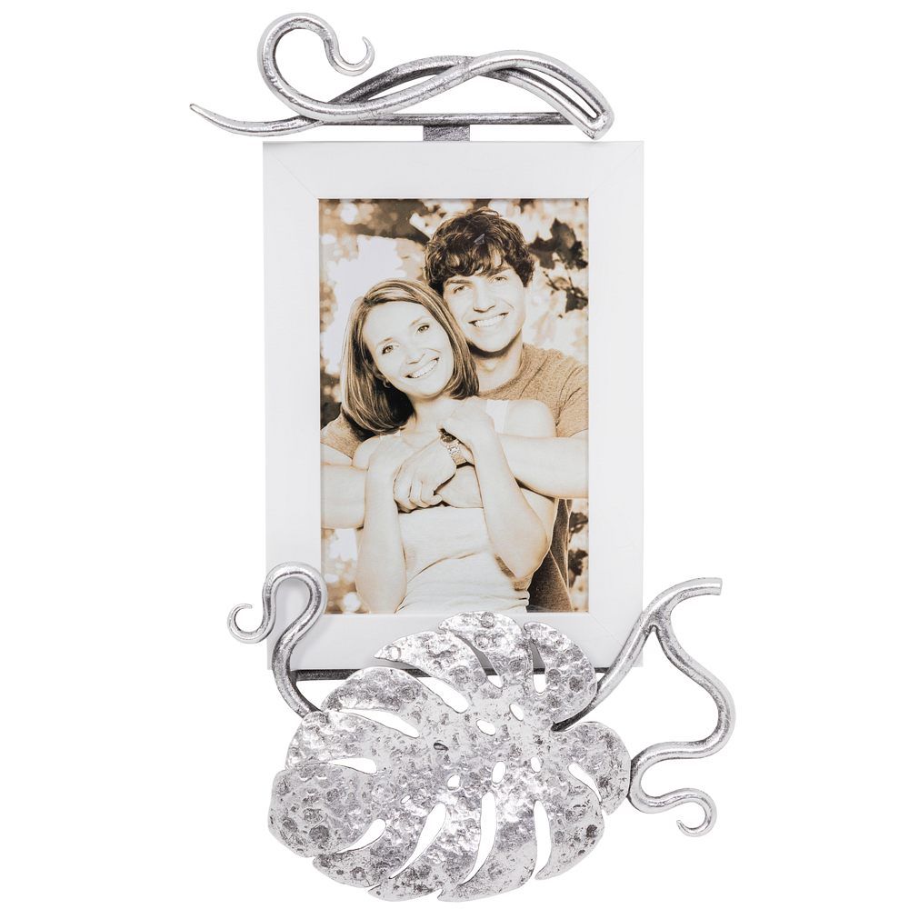 Фоторамка Monstera Deliciosa (Монстера) Айс Античное серебро