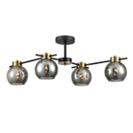 8059/4C COMFI LN24 черный, медь/дымчатый металл/стекло Люстра потолочная E27 4*60W 220V EMINA