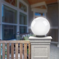 Садово-парковый светильник ЭРА НТУ 01-150-401 шар опаловый на опору / кронштейн IP44 Е27 max150Вт d400mm