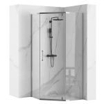 Душ ограждение Loranto NEO 90x90x195 прозрач стекло 8 мм, Easy clean, серебро, без поддона 822107
