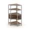 Shelf System Односекционный угловой стеллаж четырехярусный SN.STMU-411 Дуб Табак/Металл Серый 810*81