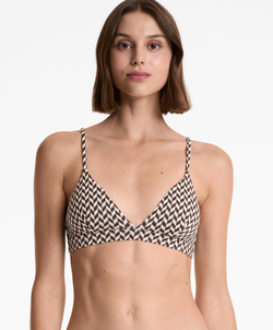 OYSHO Треугольный топ бикини в елочку, темно-коричневый