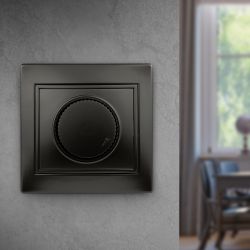 Светорегулятор Intro Plano 1-401-05 (диммер) поворотный, 600Вт 230В, IP20, СУ, антрацит