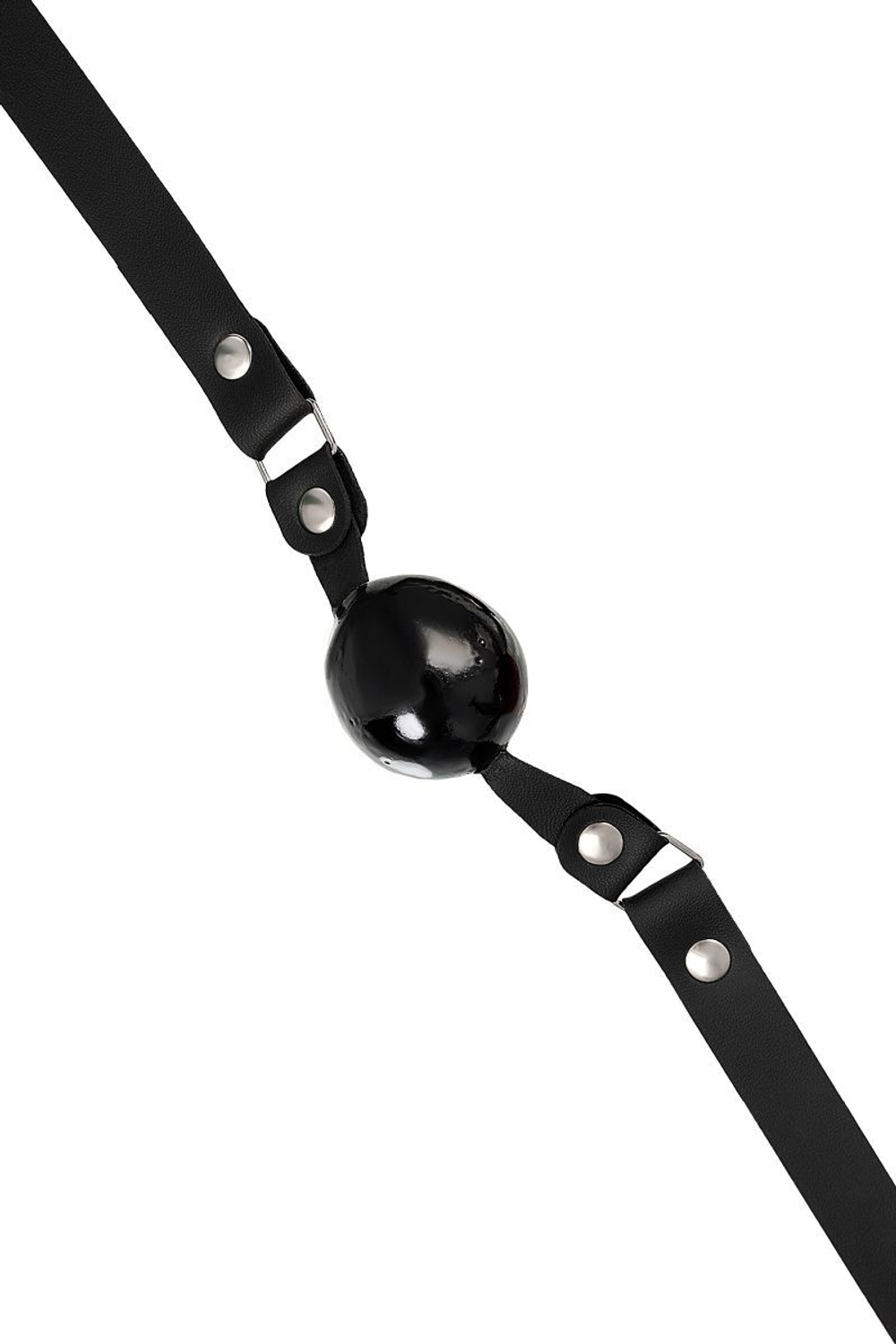 Черный кляп-леденец на кожаных ремешках со вкусом бейлиз (Цвет: черный)