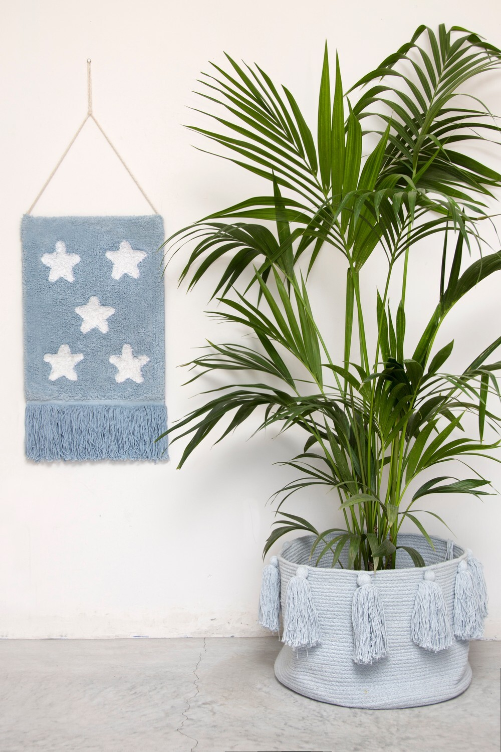 Корзина Lorena Canals Tassels Soft Blue (30 x Ø45 см)