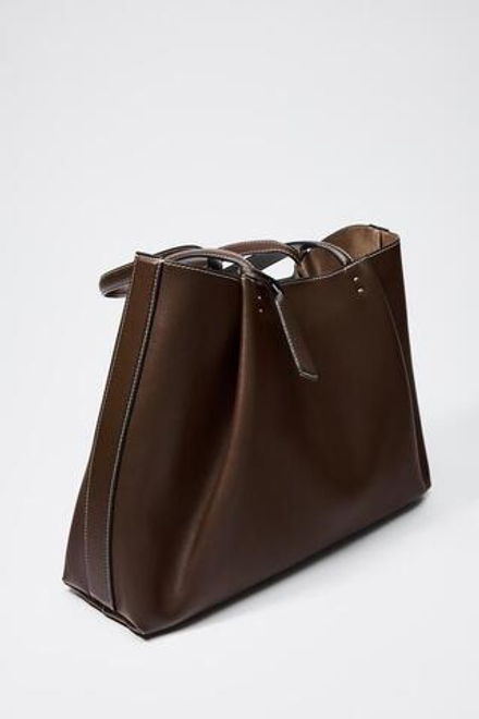 ZARA БОЛЬШАЯ СУМКА, ШОКОЛАДНЫЙ