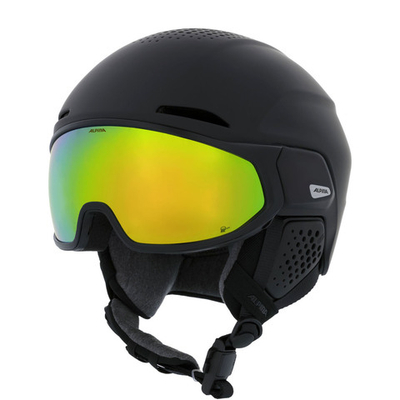 2025 Шлем с визором ALPINA Alto Q-Lite Black (Gold Mirror)