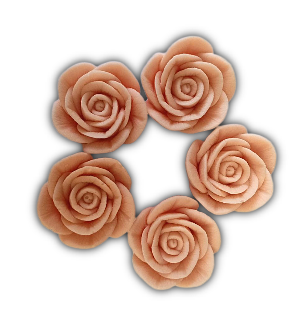 Шоколадная фигурка розочка малая 5 шт. персиковый