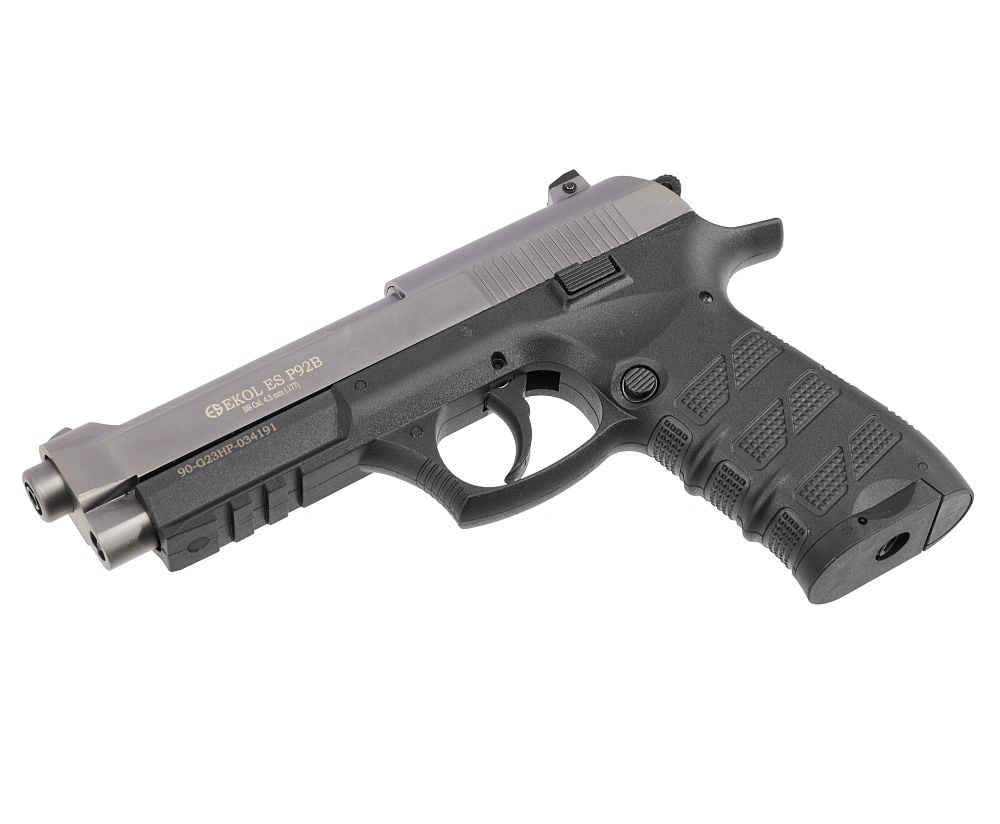 Пистолет пневматический EKOL ES P92 Blowback FUME (никель) 4,5 мм