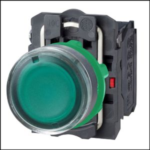SE XB5 Кнопка с возвратом зеленая с подсветкой 230В 1НО+1НЗ, Schneider Electric, , XB5AW33M5