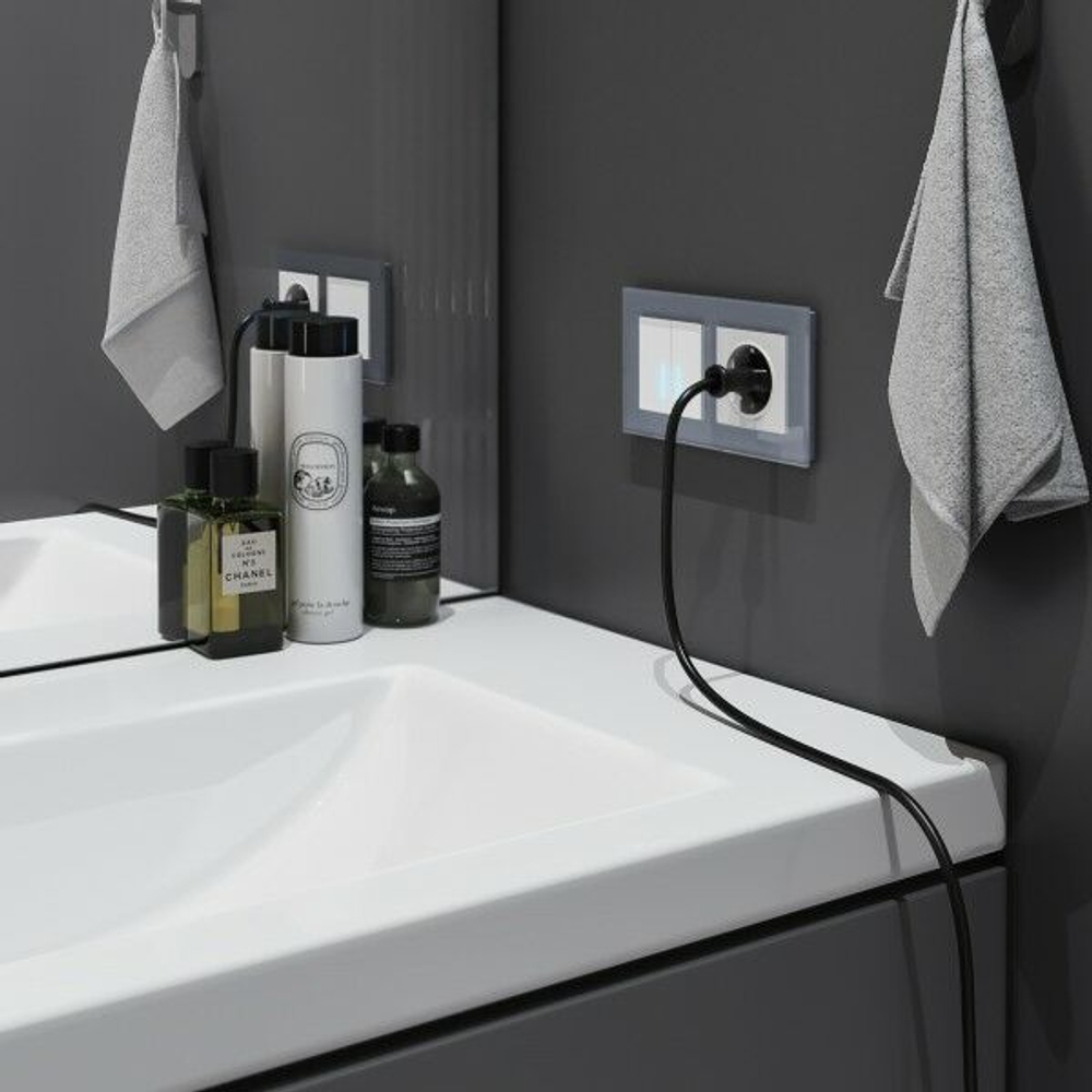 Сенсорный выключатель одноклавишный с подсветкой 1000 Вт (шампань)