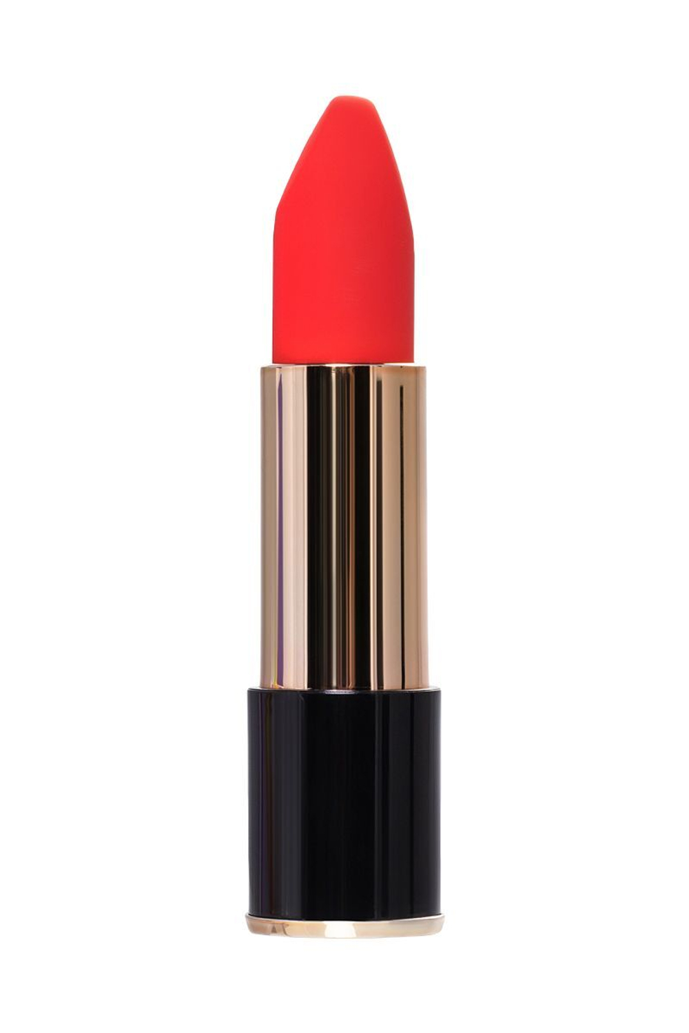 Красный мини-вибратор в виде помады Merlo - 10,5 см. (Цвет: черный с красным)