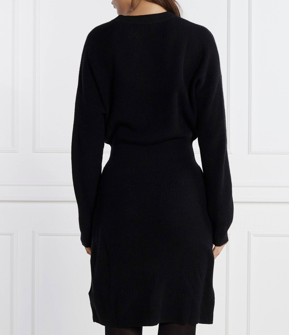 Хлопковое платье SMD WOOL CASH WAISTED DRESS Tommy Hilfiger - черный(WW0WW40263)