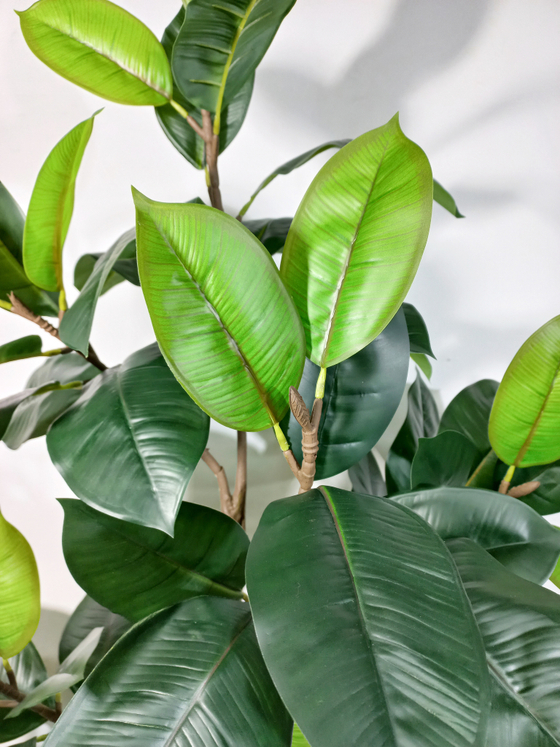 Искусственное растение Фикус Эластика зеленый 130см в кашпо